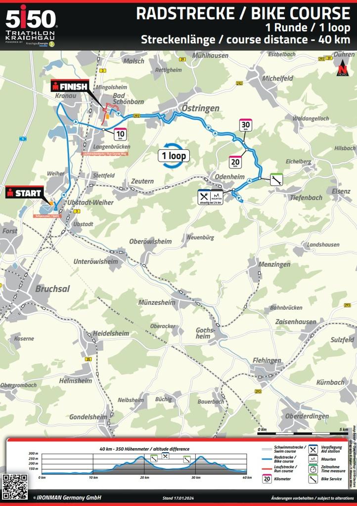 Bike course map 5150 Kraichgau