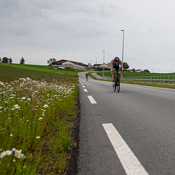 Triathlete biking IM703 Sandnes Norway