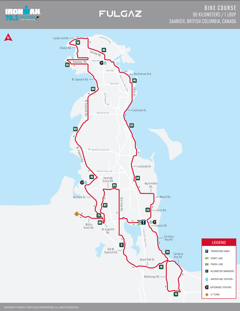 Bike course map IM703 Victoria