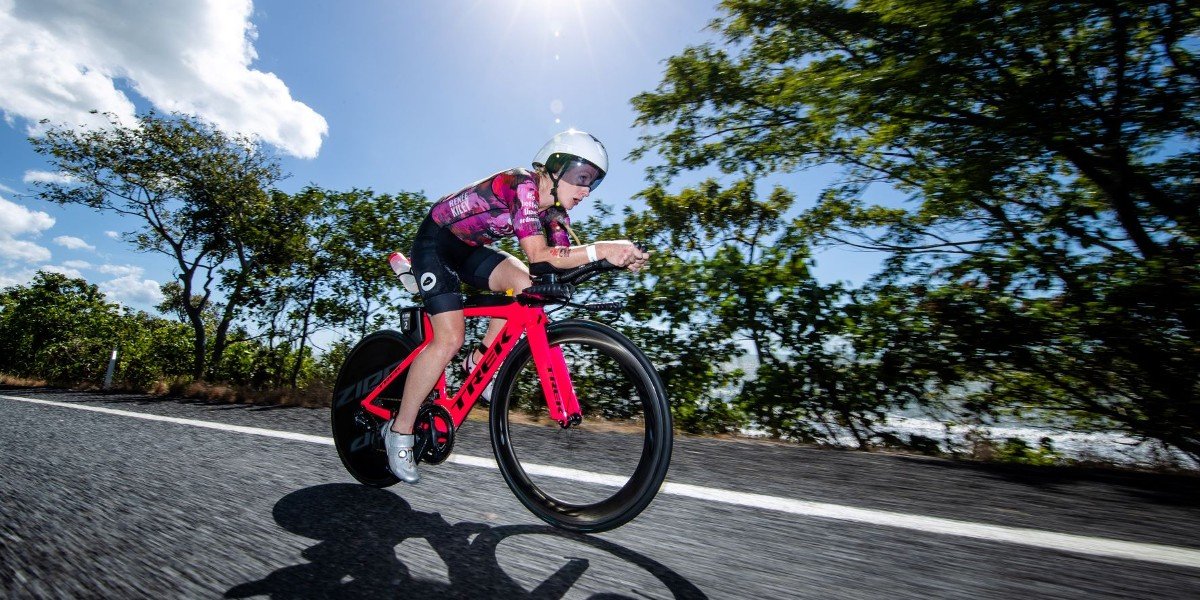 Renee Kiley on course at the Cairns Airport IRONMAN Asia-Pacific Championship Cairns - Photo Korupt Vision