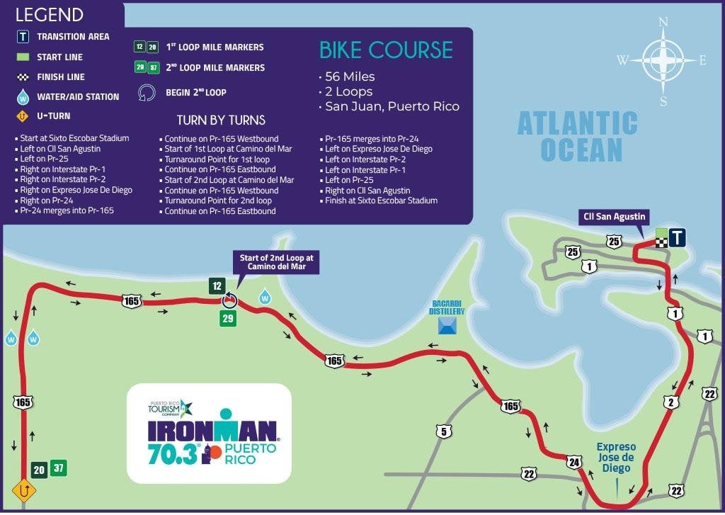 Bike course map IM703 Puerto Rico