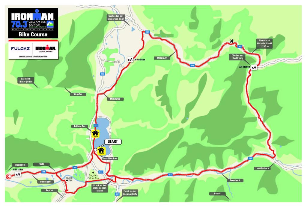 Bike course map IM703 Zell am See