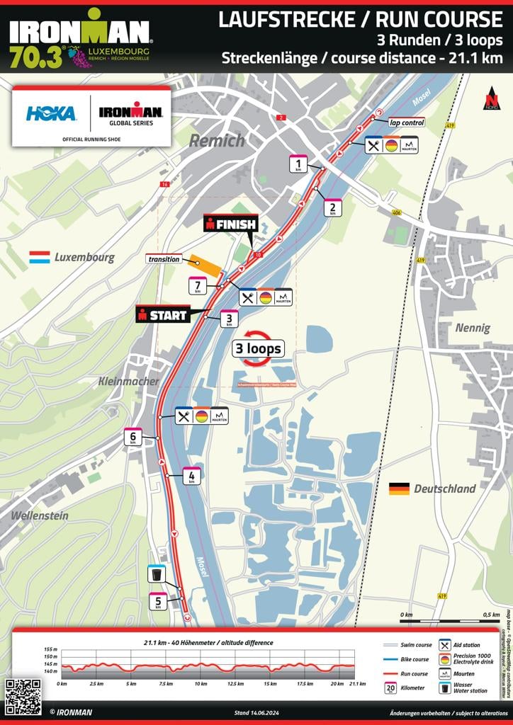 Run course map IM703 Luxembourg