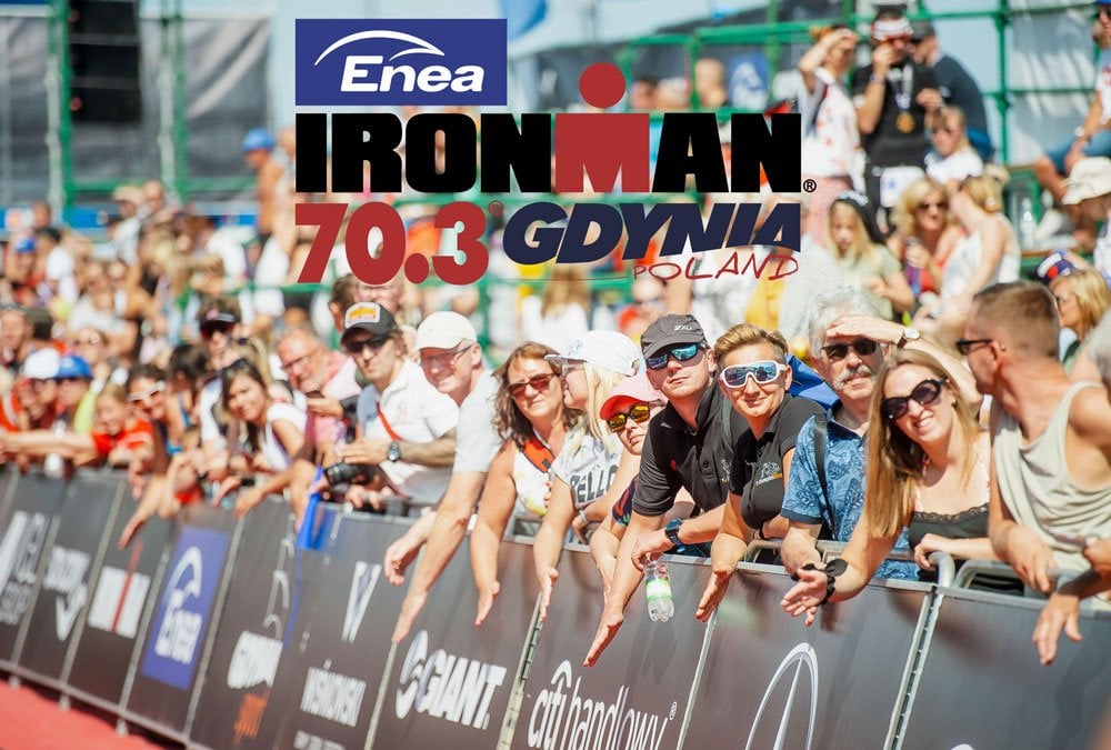 Supporters at the finish line cheering on the athletes of IRONMAN and IRONMAN 70.3 Gdynia in Poland
